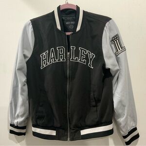 Harley-Davidson Classic Bar & Shield Textile Bomber Jacket Black and light Gray
